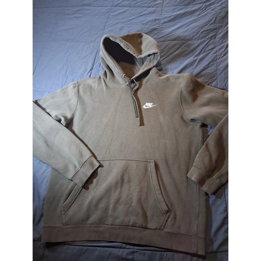 Nike Club Fleece Pullover Hoodie Black Size Medium